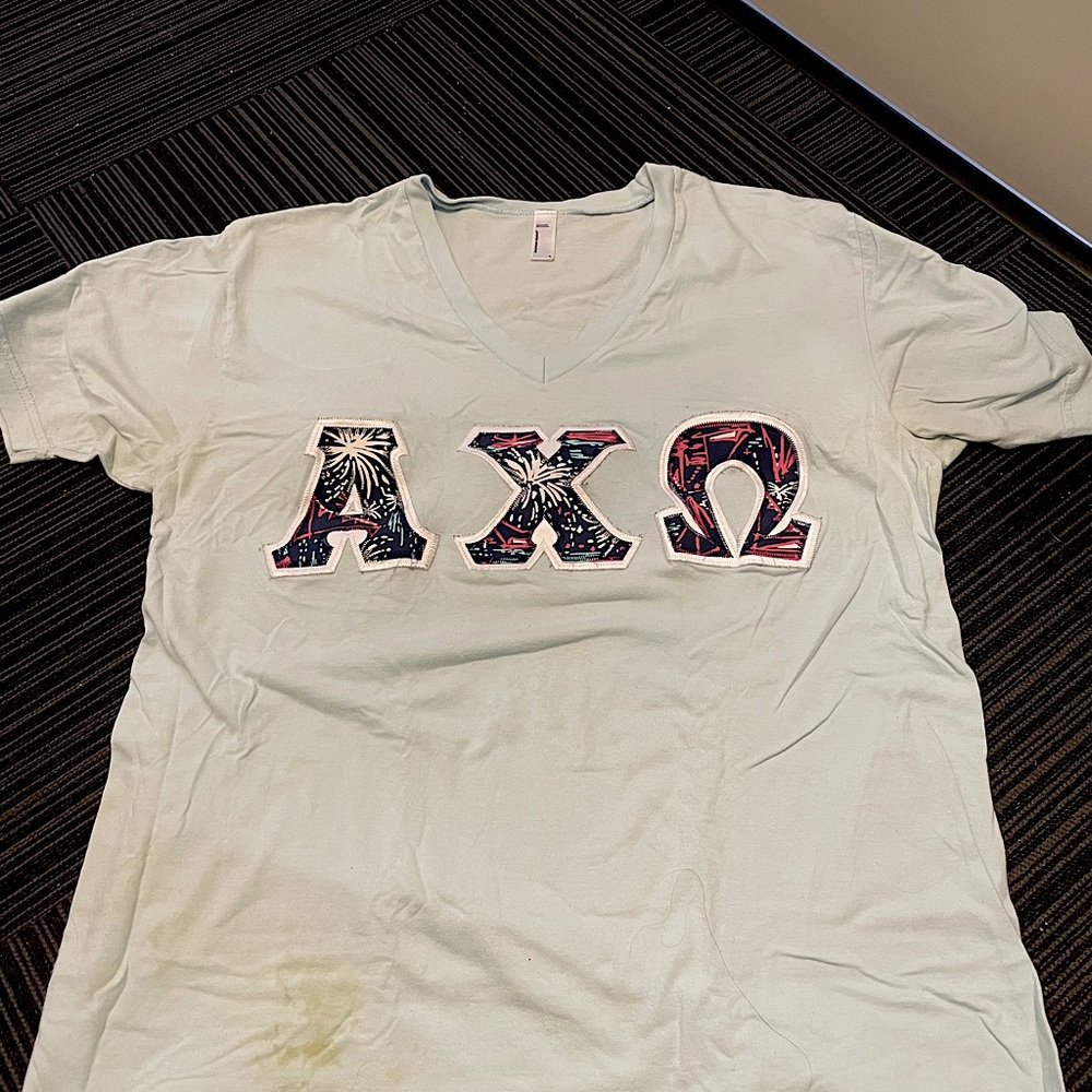 Alpha Chi Omega T-shirt with letters